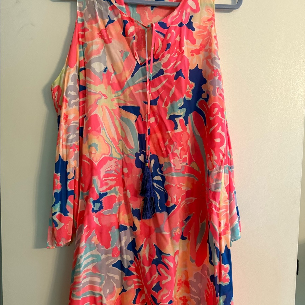 Lilly Pulitzer Vibrant Floral Dress - Pink, Blue, Orange